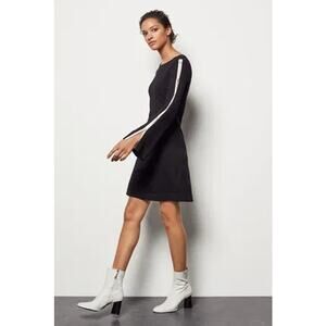Karen Millen Pearl Details Knit Sweater Dress Black Size Large‎